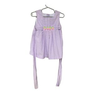 Samara Purple Gingham with Pink Flowers Sash 2T Dress
